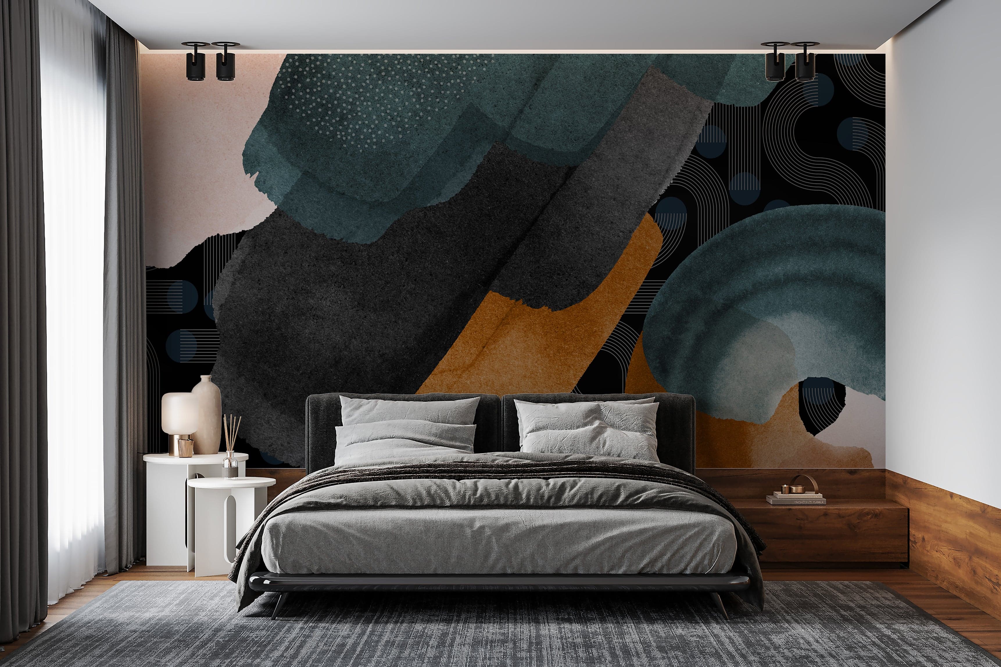 Teal & Copper Abstract