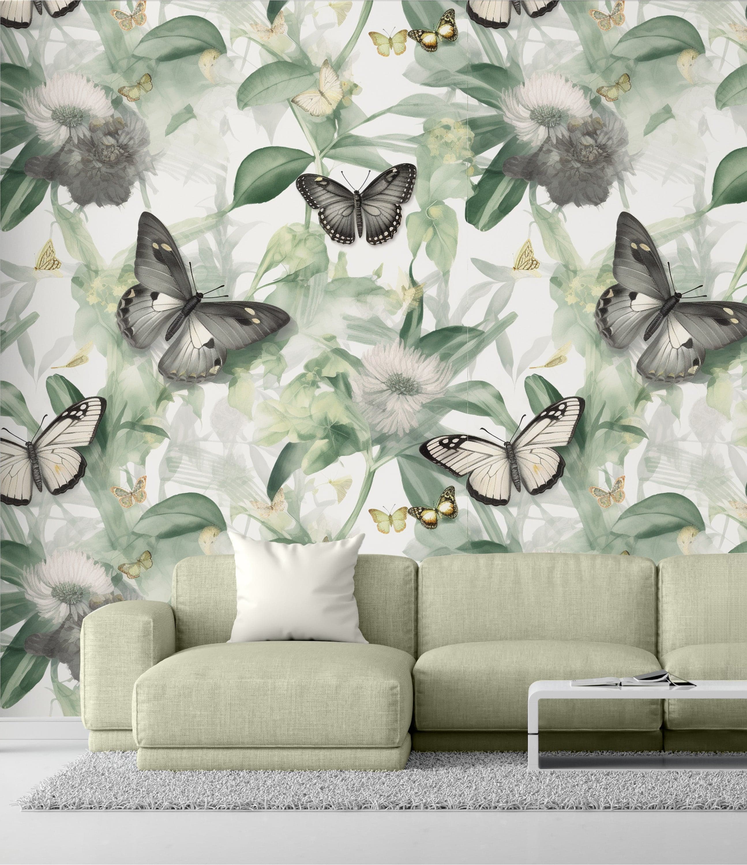 Sage Botanical Butterflies