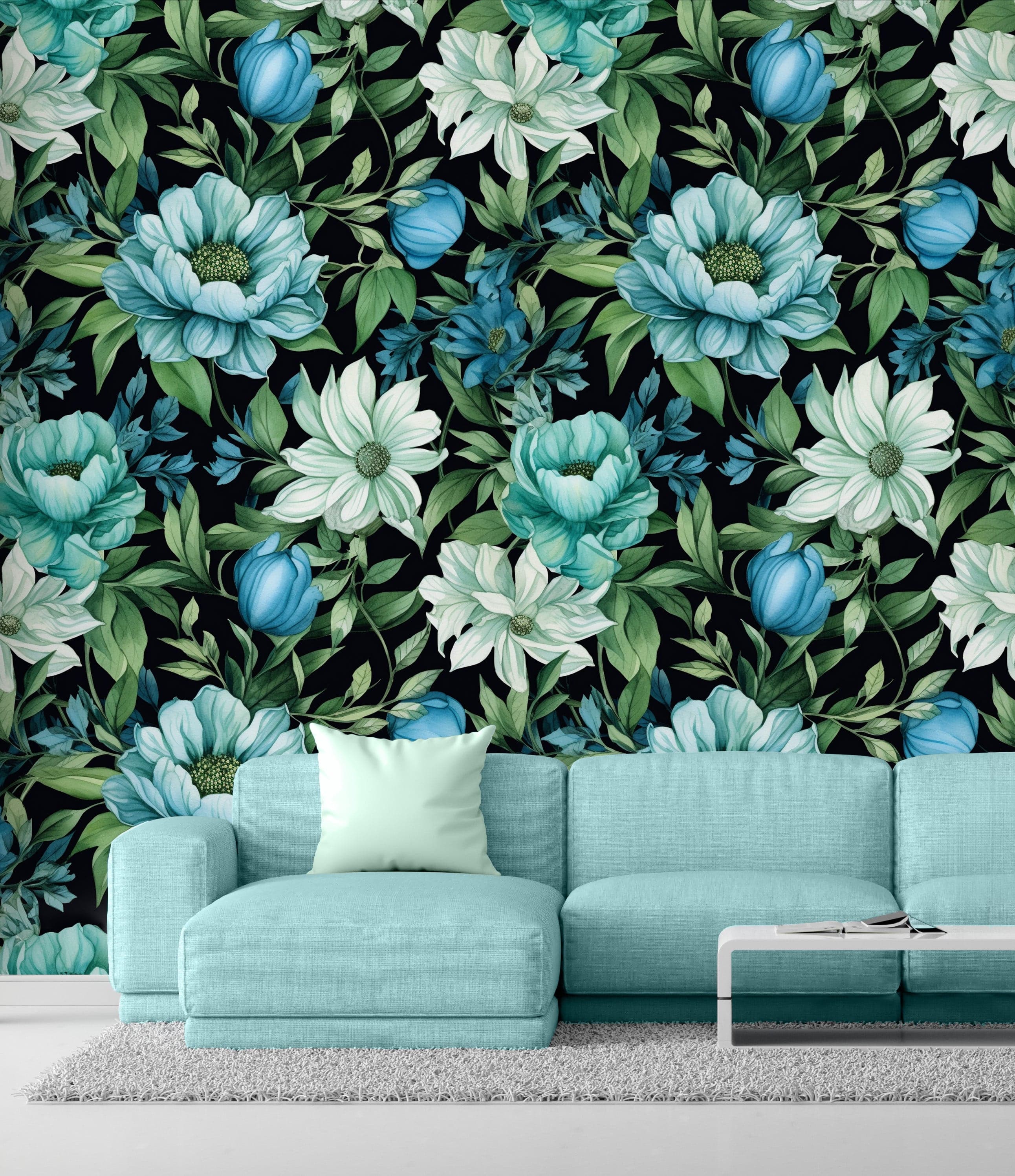 Teal Florals