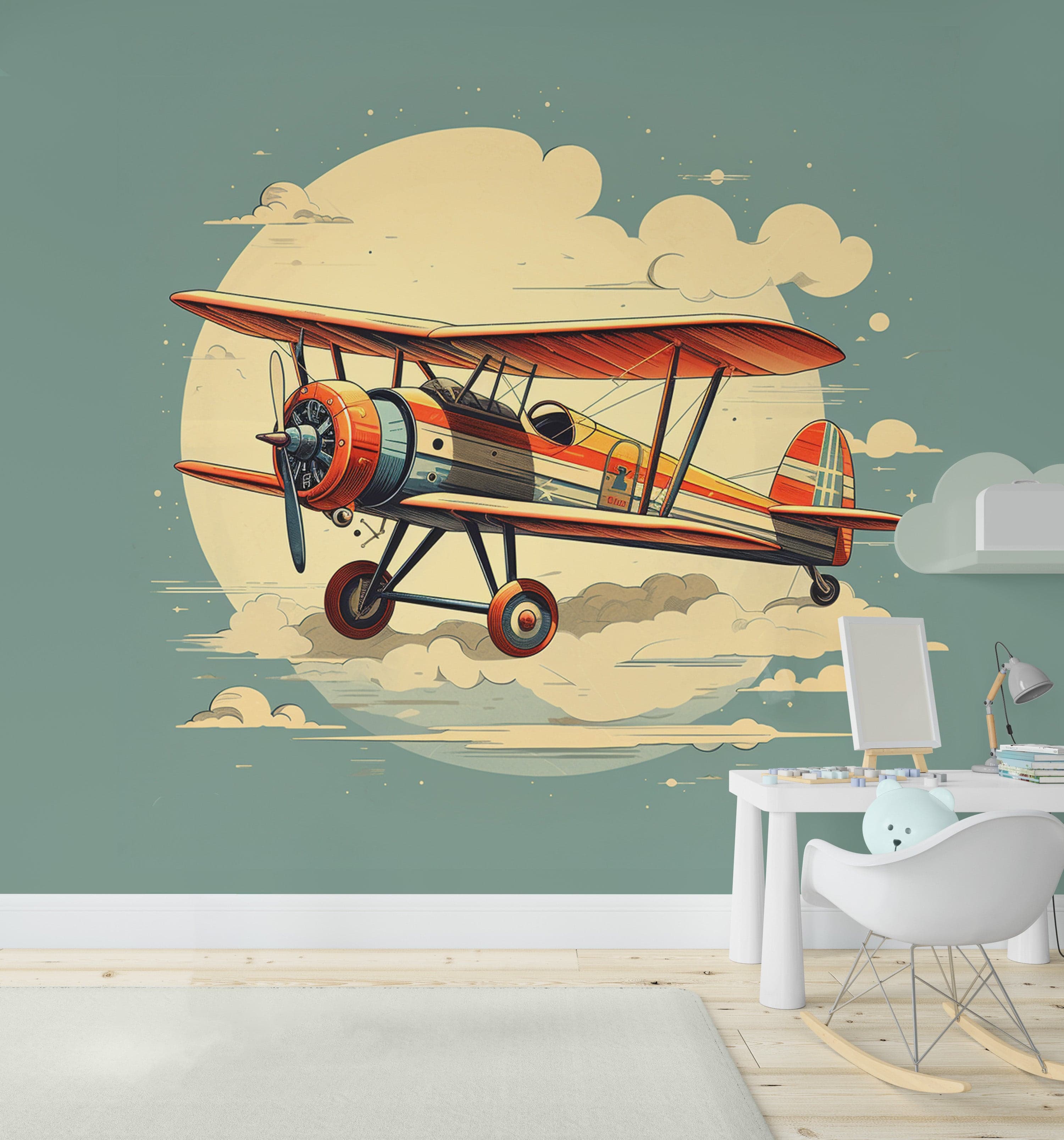 Retro Biplane Poster