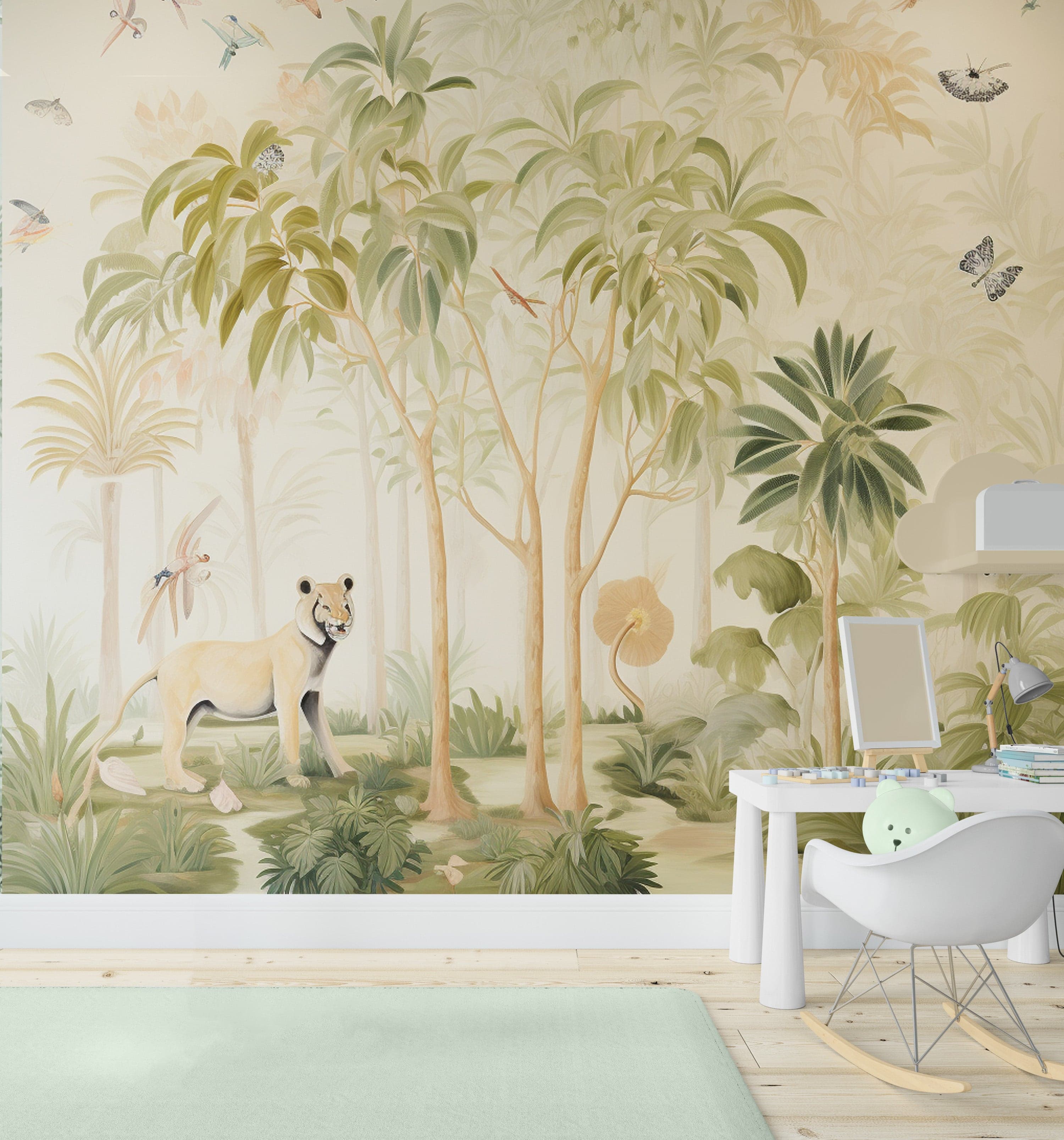 Jungle Animals Watercolour Mural