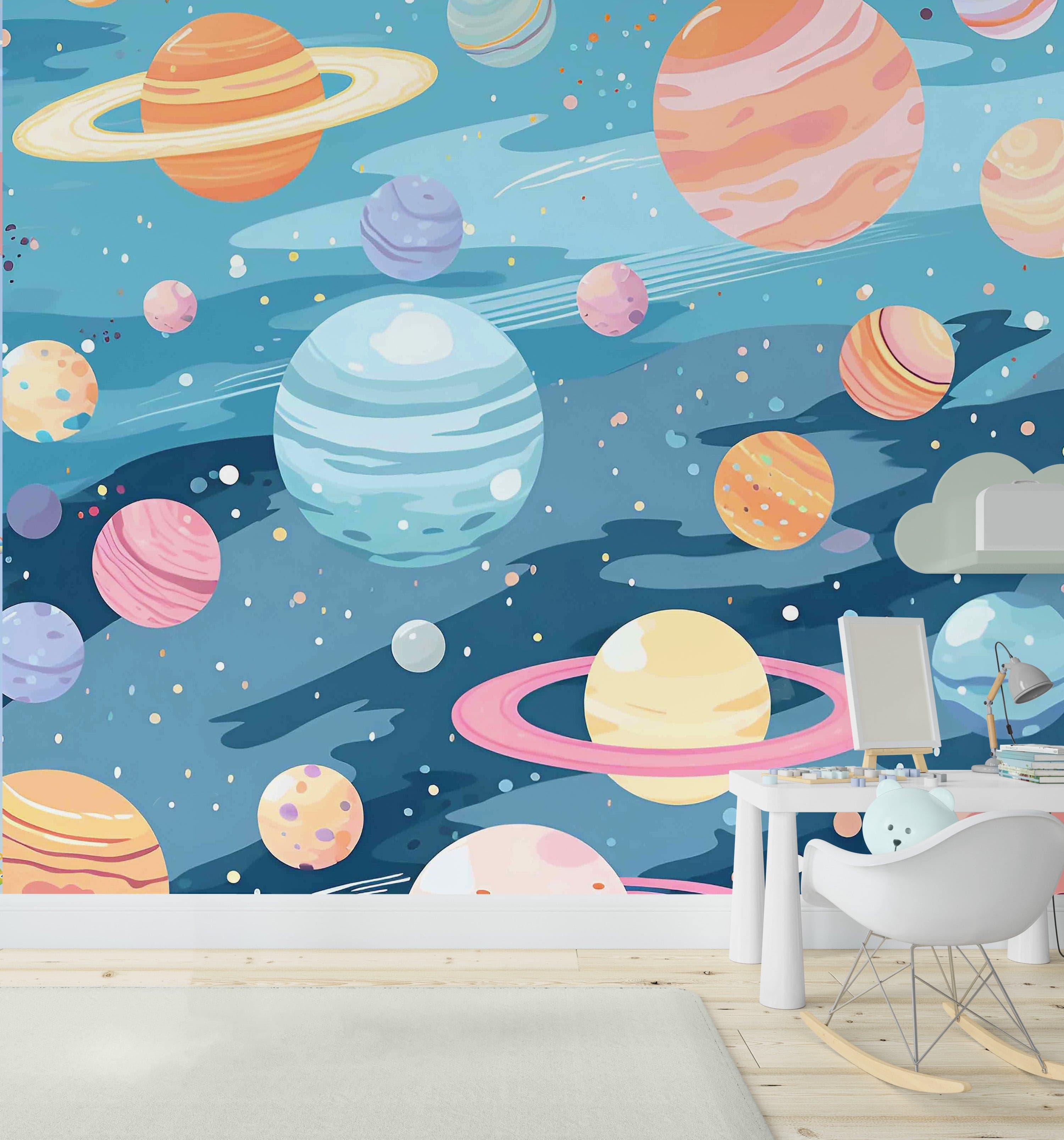 Colourful Solar System Planets