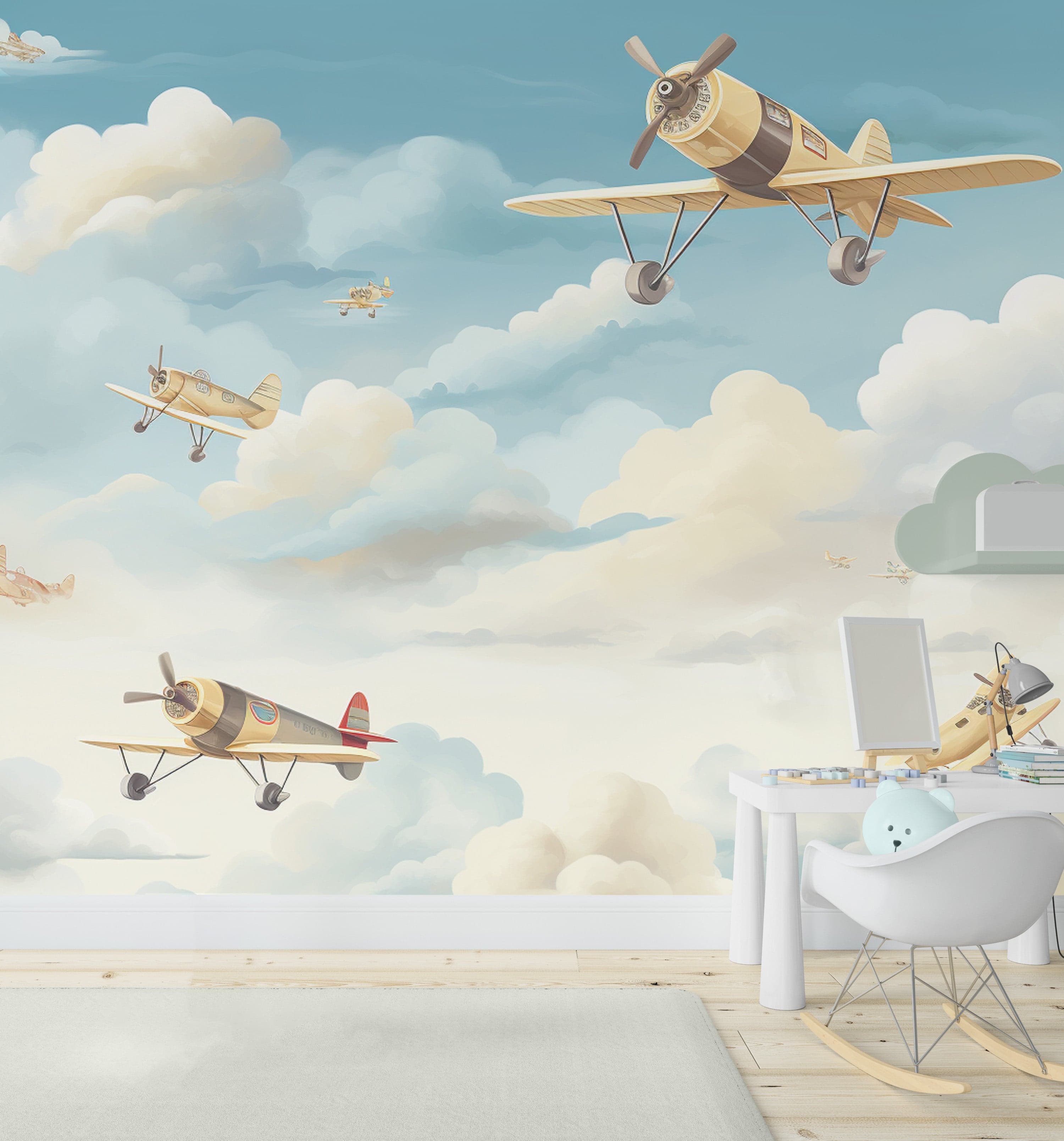 Golden Vintage Aircraft Sky