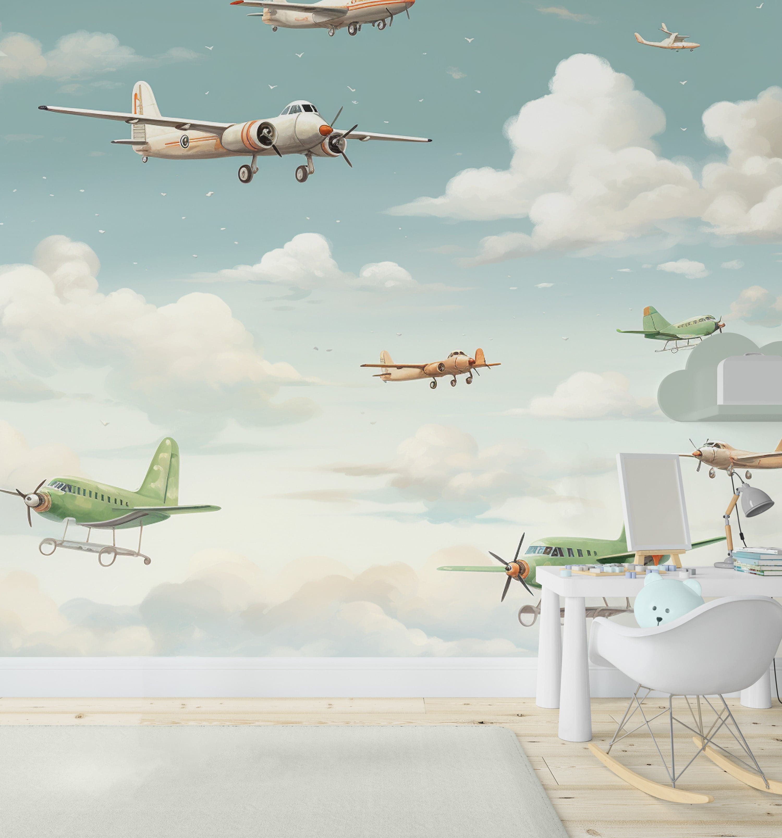 Green Propeller Planes Sky