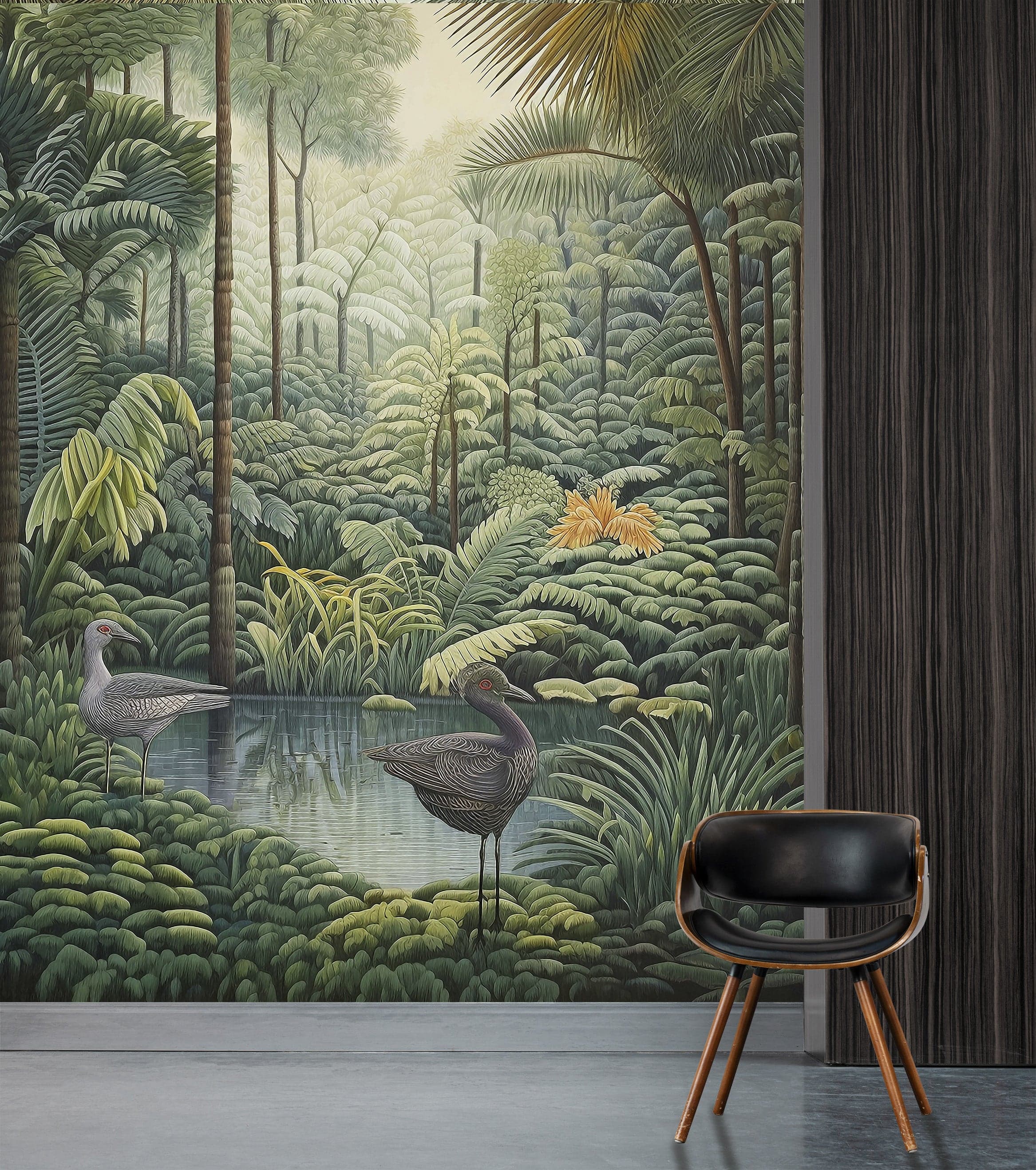 Jungle Pond with Cranes