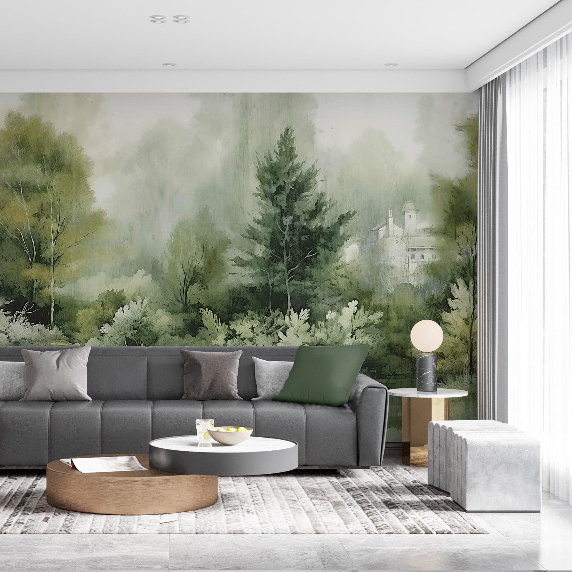 Watercolour Forest Castle