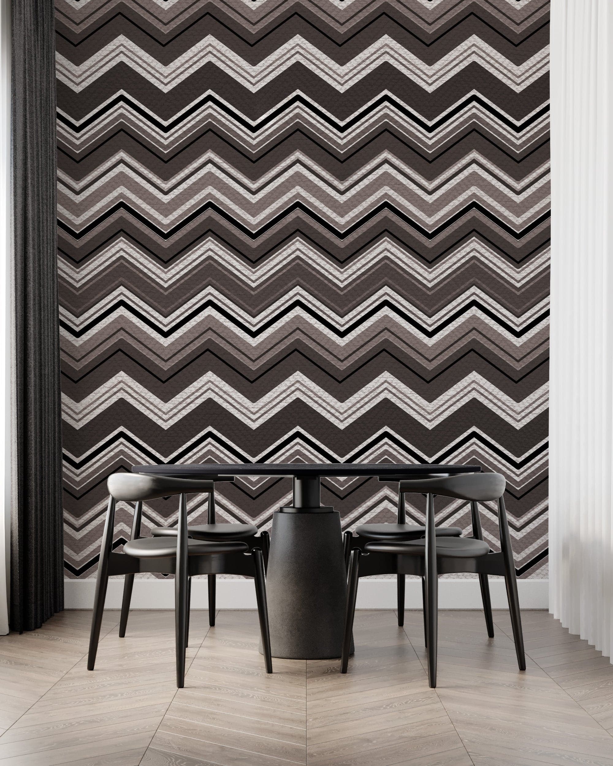 Monochrome Chevron Zigzag
